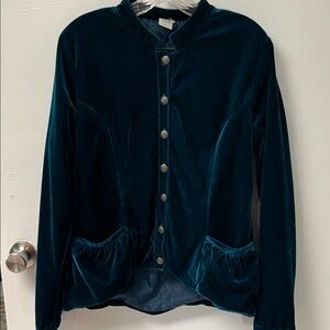 Velvet Jacket in Deep Teal